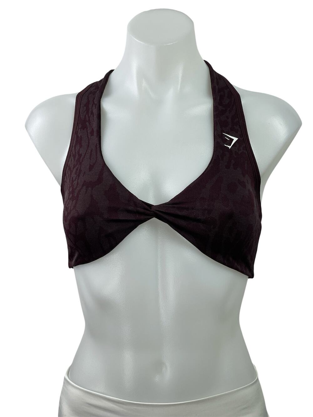 Gymshark Adapt Animal X Whitney Brown Seamless Twist Front Sports Bra Tank Top S